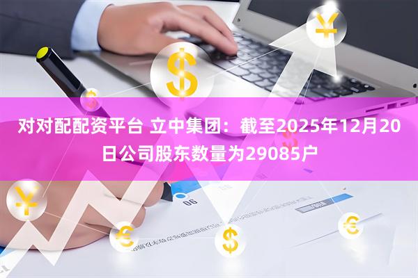 对对配配资平台 立中集团：截至2025年12月20日公司股东数量为29085户